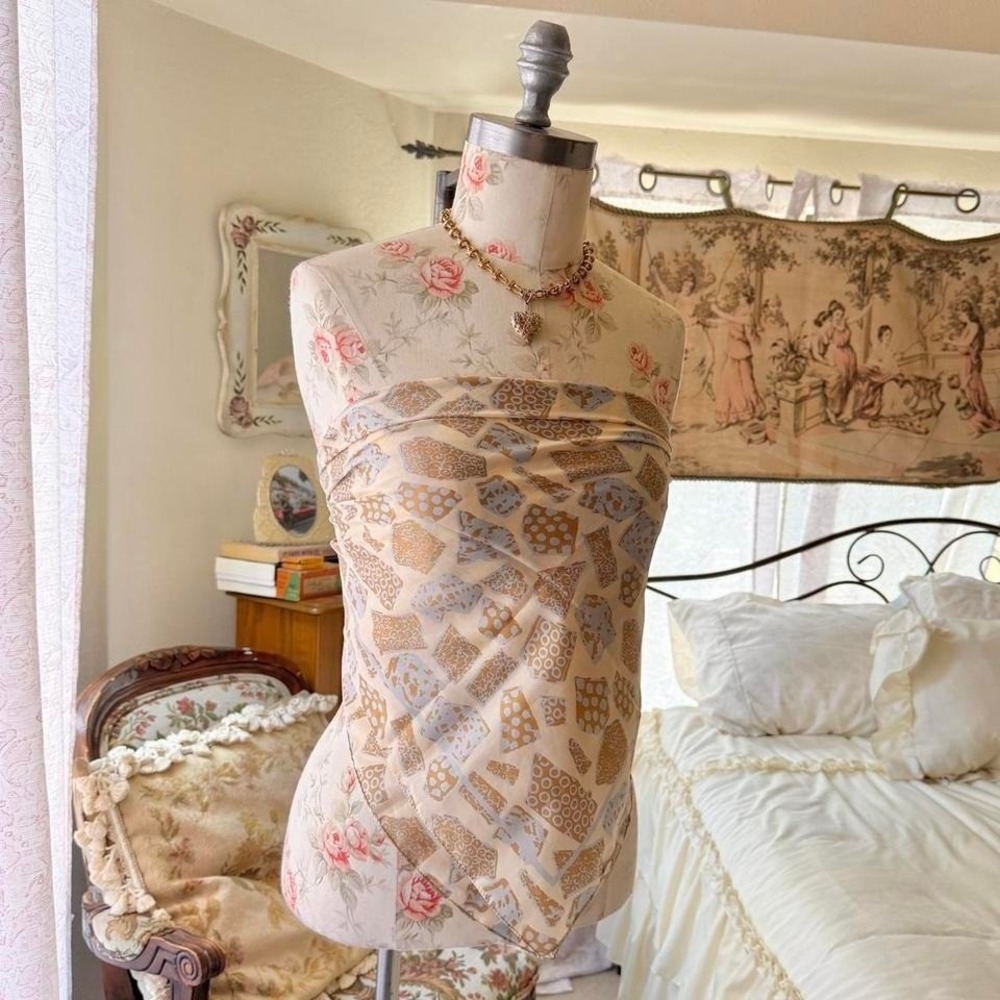 80s‎ boho cream scarf